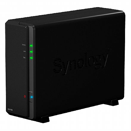 Storage / Case / Dockstation - Storage NAS Synology DS118 DiskStation - Gigabit - USB 3.2 - Suporta 1 HD - Processador de Alta Performance - 15-130006690