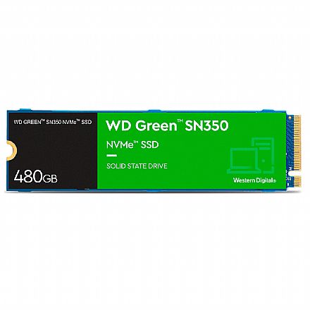 SSD - SSD M.2 480GB WD Green SN350 - NVMe - Leitura 2400MB/s - Gravação 1650MB/s - WDS480G2G0C