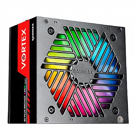 Fonte - Fonte 700W Raidmax Vortex aRGB - Eficiência 85% - 80 PLUS® Bronze - RX-700AC-VR