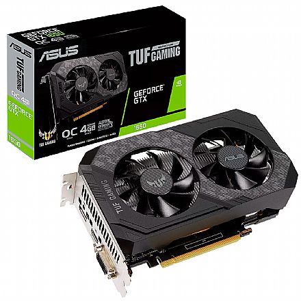 Placa de Vídeo - GeForce GTX 1650 4GB GDDR6 128bits - Asus TUF Gaming OC Edition TUF-GTX1650-O4GD6-P-GAMING