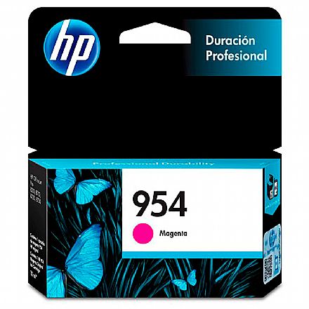 Cartucho - Cartucho HP 954 Magenta - L0S53AB - Para OfficeJet Pro 8210 / 8216/8218 / 7740 / 8710 / 8720 / 8730 / 8740