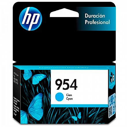 Cartucho - Cartucho HP 954 Ciano - L0S50AB - Para OfficeJet Pro 8210 / 8216/8218 / 7740 / 8710 / 8720 / 8730 / 8740