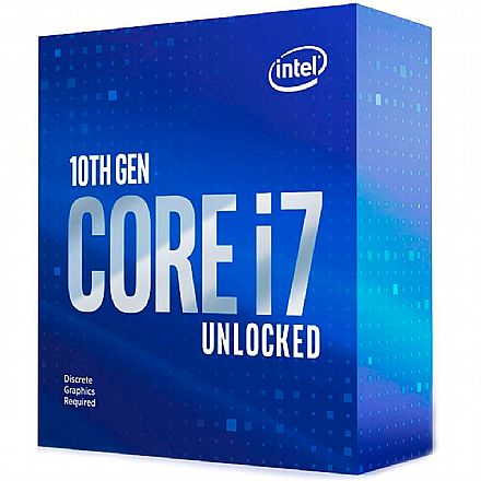 Processador Intel - Intel® Core i7 10700KF - LGA 1200 - 3.8GHz (Turbo 5.1GHz) - Cache 16MB - 10ª Geração - BX8070110700KF