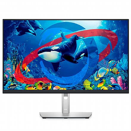 Monitor - Monitor 27" Dell P2722H Profissional - Full HD IPS - Vertical - Regulagem de Altura, Rotação 90° Pivot - HUB USB - HDMI/DisplayPort/VGA - Outlet - Garantia 90 dias