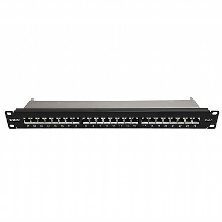 Acessórios para rede - Patch Panel 24 Portas Cat 6 - Shielded Keystone - D-Link NPP-C62BLK241