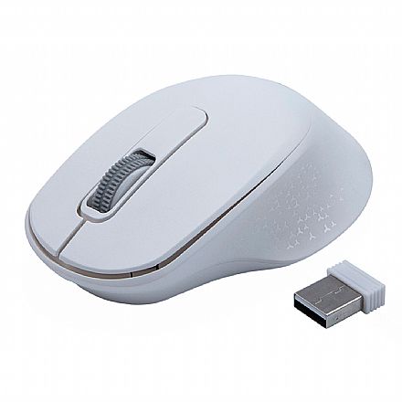 Mouse - Mouse sem Fio C3Tech M-BT200WH - 2.4GHz - 1600dpi - Branco