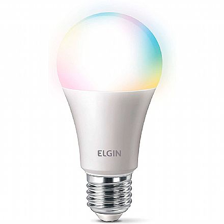 Iluminação & Elétricos - Lâmpada Inteligente RGB - Wi-Fi - Bivolt - 10W - Soquete E27 - Compativel com Alexa e Google Assistente - Elgin 48BLEDWIFI00