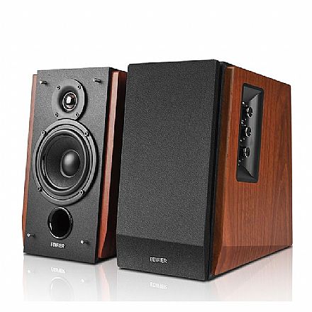 Caixa de Som - Caixa de Som Bluetooth Edifier R1700BTS - 66W RMS - Controle Remoto - Subwoofer - Dual RCA - Acabamento em Madeira