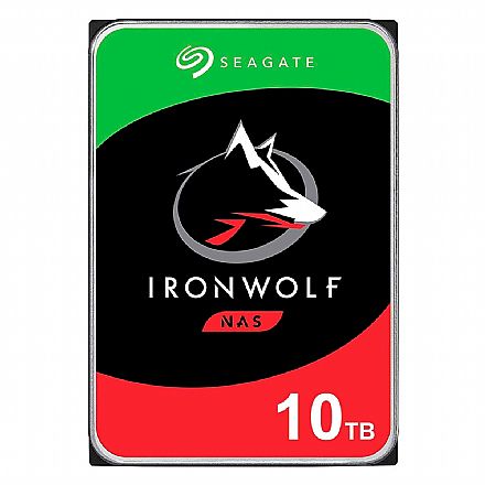 HD (Disco Rígido) - HD 10TB NAS SATA - 7200RPM - 256MB Cache - Seagate IronWolf - ST10000VN0004