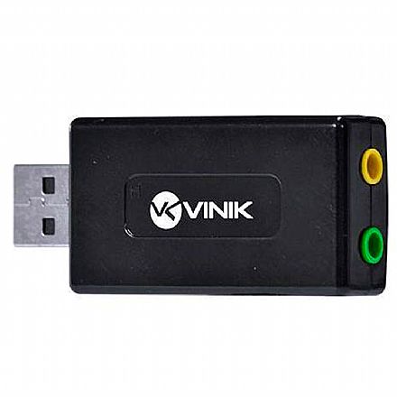 Placa de Som - Placa de Som Externa USB - Som Virtual 7.1 - Vinik AUSB71