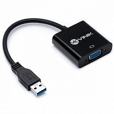 Cabo & Adaptador - Adaptador Conversor USB para VGA - USB 3.0 - Vinik 35701