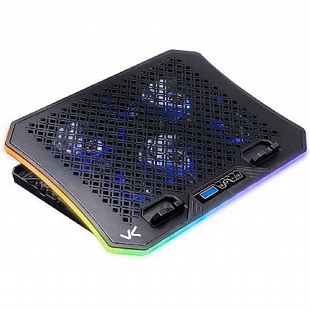 Notebook Acessórios - Suporte para Notebook Vinik Snow - até 19" - com LED RGB - 7 Ajustes de Altura - 6 coolers - CN200