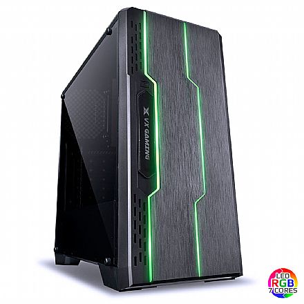 Gabinete - Gabinete Gamer Vinik Tron 09GATR-7 - USB 3.0 - LED Multicores - Janela lateral em Acrílico