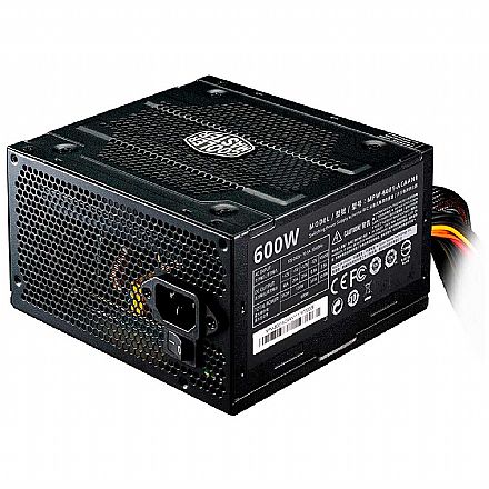 Fonte - Fonte 600W Cooler Master Elite V3 - PFC Ativo - Eficiência 75% - MPW-6001-ACAAN1-WO