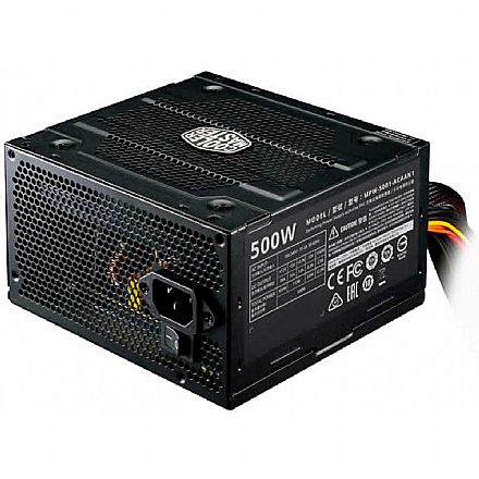 Fonte - Fonte 500W Cooler Master Elite V3 - PFC Ativo - Eficiência 75% - MPW-5001-ACAAN1-WO