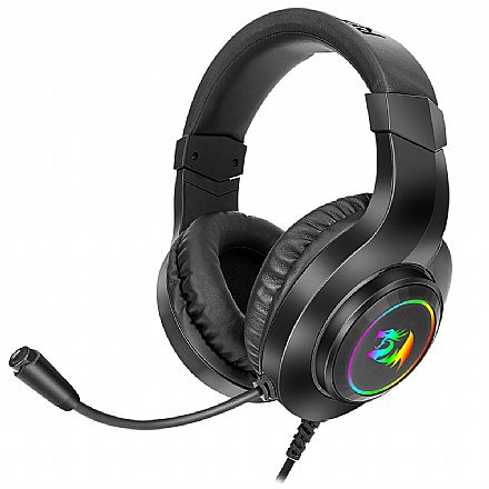 Fone de Ouvido - Headset Gamer Redragon Hylas H260RGB - Microfone - RGB - Preto