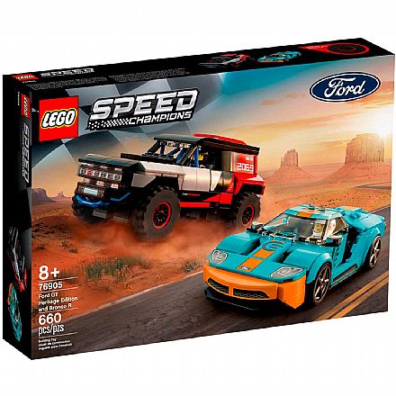 Brinquedo - LEGO Speed Champions - Ford GT Heritage Edition e Bronco R - 76905