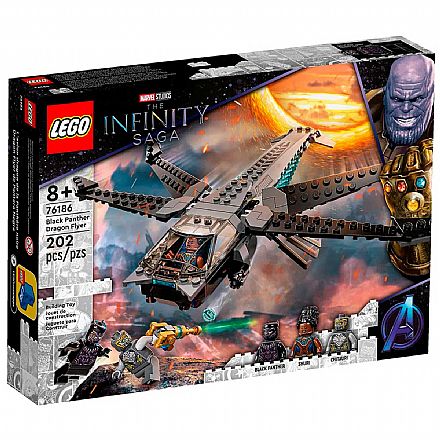 Brinquedo - LEGO Super Heroes Marvel - Avião Dragão do Pantera Negra - 76186