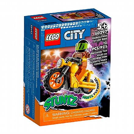 Brinquedo - LEGO City - Moto de Acrobacias Demolidoras - 60297