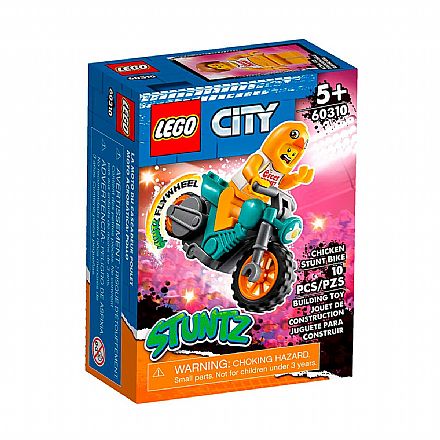 Brinquedo - LEGO City - Motocicleta de Acrobacias com Galinha - 60310