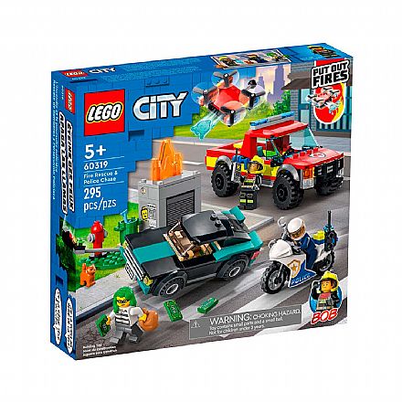 Brinquedo - LEGO City - Resgate dos Bombeiros e Perseguição de Polícia - 60319