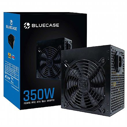 Fonte - Fonte 350W Bluecase BLU350PFC - PFC Ativo - BLU350GPCASE