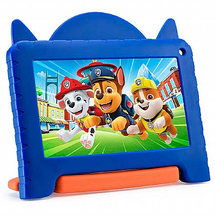 Tablet - Tablet Multilaser Patrulha Canina Chase - Tela 7", 32GB, Wi-Fi, Quad Core - Azul - NB376