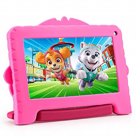 Tablet - Tablet Multilaser Patrulha Canina Skye - Tela 7", 32GB, Wi-Fi, Quad Core - Rosa - NB377