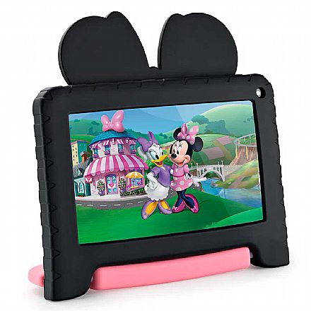 Tablet - Tablet Multilaser Minnie - Tela 7", 32GB, Wi-Fi, Quad Core - Preto e Rosa - NB368