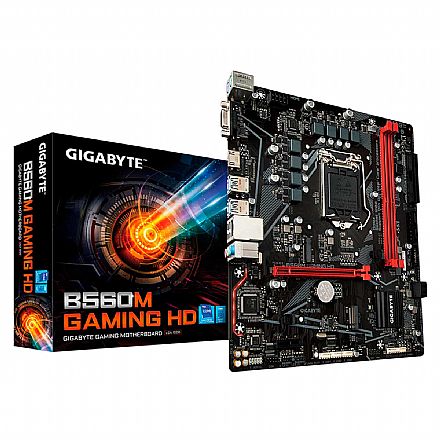 Placa Mãe para Intel - Gigabyte B560M Gaming HD (LGA 1200 - DDR4 3200) - Chipset Intel B560 Express - USB 3.2 - Slot M.2