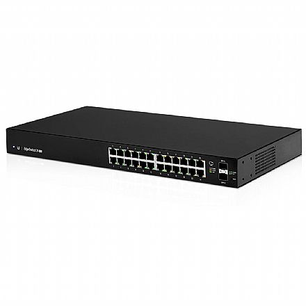 Rede Switch - Switch 24 Portas Ubiquiti Edge ES-24-LITE - 24 Portas Gigabit - 2 Portas SFP - Gerenciável