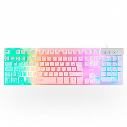 Teclado - Teclado Gamer Dazz Rapid Fire Asgard - ABNT2 - LED Rainbow - Branco - 62000041