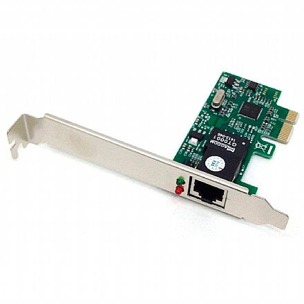 Placas e Adaptadores de rede - Placa de Rede PCI Express Dex DP-02 - 10/100/1000Mbps - Gigabit - Acompanha Espelho Low Profile