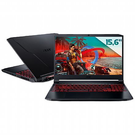 Notebook - Notebook Acer Aspire Nitro 5 AN515-55-59T4 Gamer - Intel i5 10300H, 32GB, SSD 512GB, GeForce GTX 1650, Tela 15.6" IPS Full HD - Windows 11