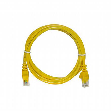 Cabo de rede - Cabo de Rede UTP (Patch Cord) RJ45 Cat 5e - 1.5 metro - Amarelo - CY-PC1.5M-5-YL