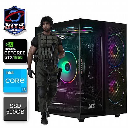 Computador Gamer - PC Gamer Bits 2025 - Intel i3 12100F, 16GB, SSD 500GB, Video GeForce GTX 1650 - Windows 11