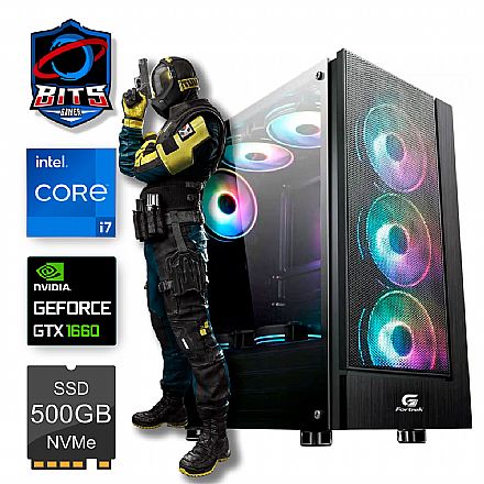 Computador Gamer - PC Gamer Bits 2024 - Intel i7 14700F, 16GB, SSD 500GB, GeForce GTX 1660