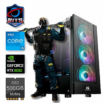 Computador Gamer - PC Gamer Bits 2024 - Intel i5 14400F, 16GB, SSD 500GB, GeForce RTX 3050