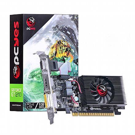 Placa de Vídeo - GeForce GT 210 1GB GDDR3 64bits - Low Profile - PCYes PA210G6401D3LP