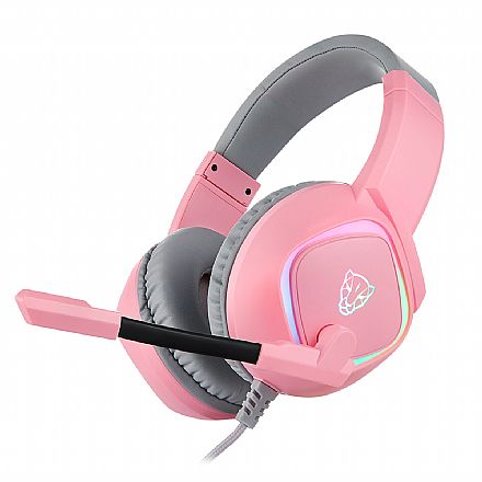 Fone de Ouvido - Headset Gamer Motospeed G750 - LED RGB - Som Virtual 7.1 Surround - Conector USB - Rosa - FMSHS0092RSA