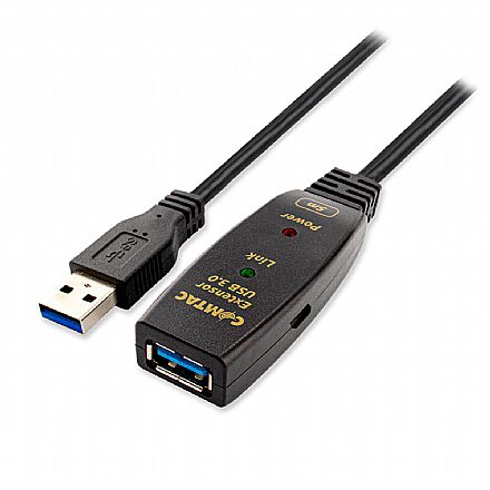 Cabo & Adaptador - Cabo Extensor USB 3.0 AM/AF com Amplificador de Sinal - 5 metros - Comtac 9373