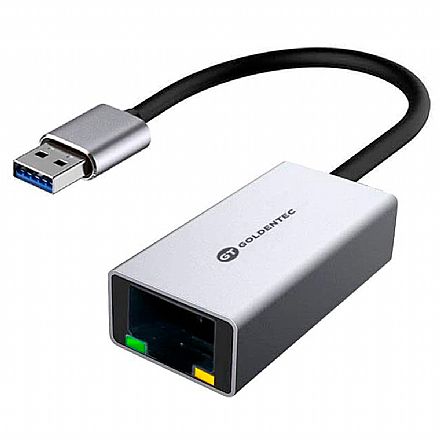 Placas e Adaptadores de rede - Adaptador USB para RJ45 - Gigabit - USB 3.0 - Goldentec 46507