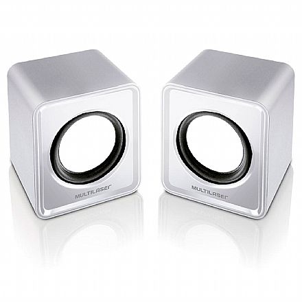 Caixa de Som - Caixa de Som 2.0 Multilaser Mini SP199 - 3W RMS - USB - Branco