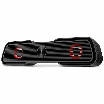 Home Theater - Soundbar Gamer 2.0 Multilaser - 15W RMS - LED RGB - Conector P2 e Energia USB - SP953