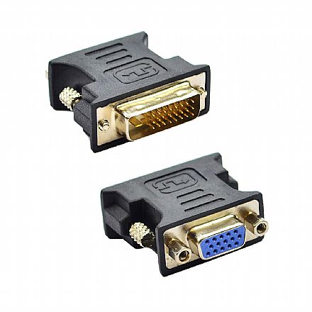 Cabo & Adaptador - Adaptador Conversor DVI-D para VGA - 24+1 pinos (DVI-D M X VGA F)