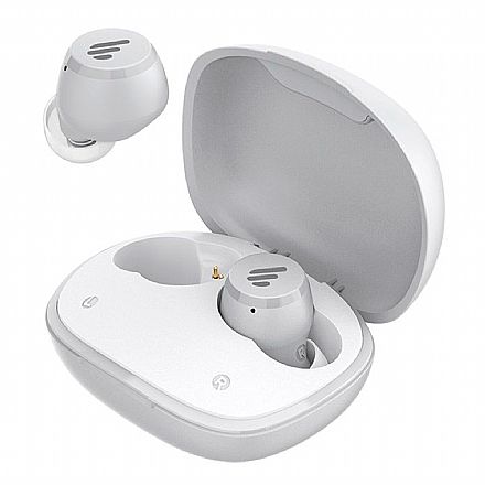 Fone de Ouvido - Fone de Ouvido Bluetooth Earbud Edifier TWS W180T - Bluetooth 5.1 - com Case Carregador - Cinza e Branco - W180TWT