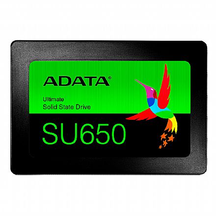 SSD - SSD 960GB Adata SU650 - SATA - Leitura 520MB/s - Gravação 450MB/s - SLC 3D NAND - ASU650SS-960GT-R