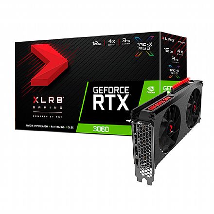 Placa de Vídeo - GeForce RTX 3060 12GB GDDR6 192bits - Revel Epic-X - PNY VCG306012DFXPPB - Selo LHR