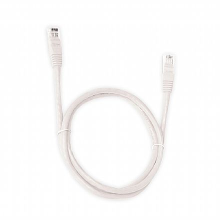 Cabo de rede - Cabo de Rede UTP (Patch Cord) RJ45 Cat 6 - 2,50 metros - Branco - Plus Cable PC-ETH6U25WH