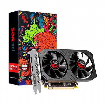 Placa de Vídeo - AMD Radeon RX 550 4GB GDDR5 128bits - PCYes Dual Fan PJRX550DR5128B